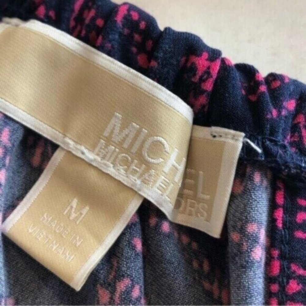 Michael Kors Navy & Magenta Floral Sleeveless Blouse Medium - Picture 5 of 5